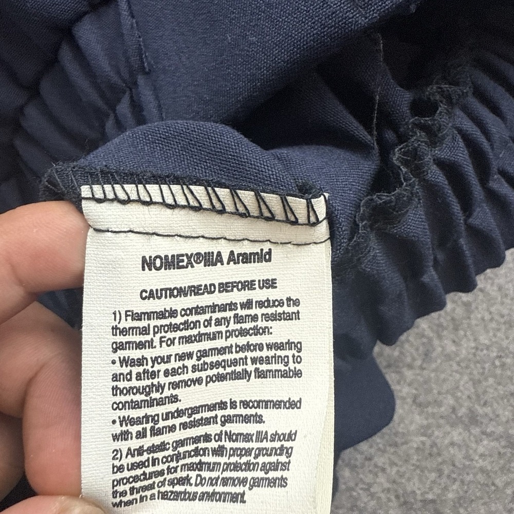 VTG Workrite FR Jacket Mens Large Navy Nomex IIIA Soft Full Zip Workwear USA - Picture 7 of 10
